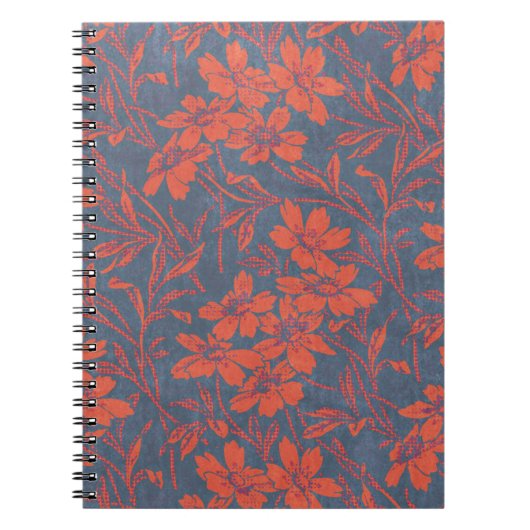  stijl Denin Floral Spiral Notitieboek (Voorkant)