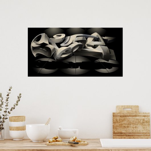 Stijl digitale graffiti poster (Keuken)