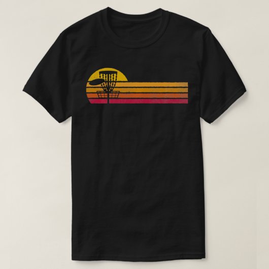 stijl Disc Golf Silhouet Retro Sunset T-shirt (Design voorkant)