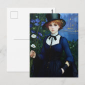  Stijl  Donker Academie Meisje Portret Briefkaart (Voorkant / Achterkant)