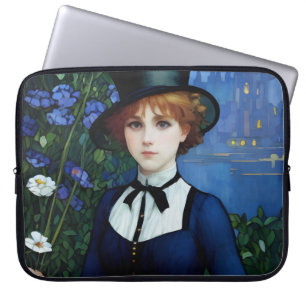  Stijl  Donker Academie Meisje Portret Laptop Sleeve