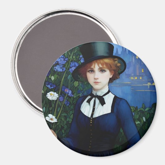  Stijl  Donker Academie Meisje Portret Magneet (Voorkant / Achterkant)