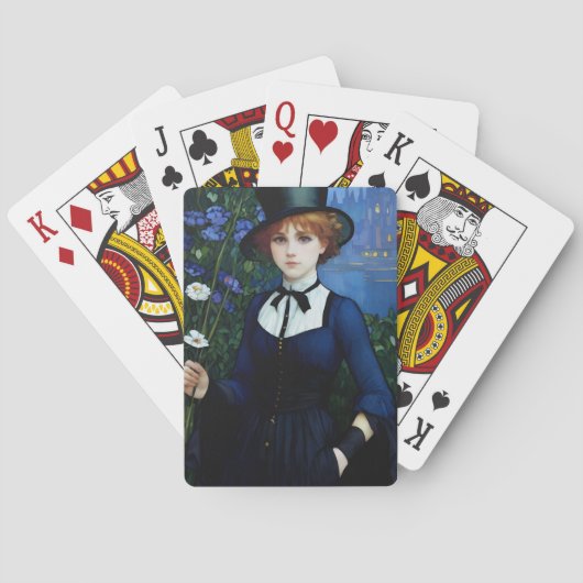 Stijl Donker Academie Meisje Portret Pokerkaarten (Achterkant)