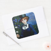  Stijl  Donker Academie Meisje Portret Vierkante Sticker (Envelop)