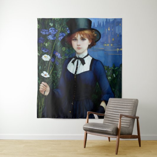  Stijl  Donker Academie Meisje Portret Wandkleed (In situ)