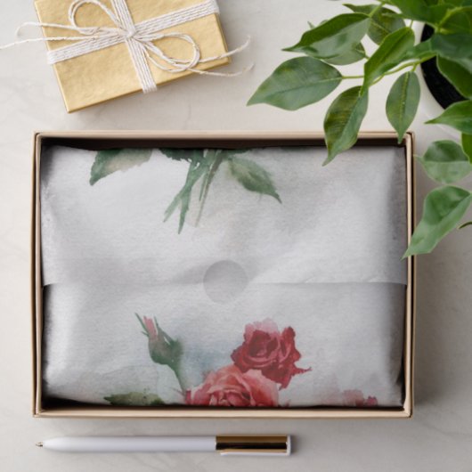 stijl donkerlicht rood en roze rozen tissuepapier (Geschenk)