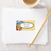  stijl doucheparaplu adreslabel geel etiket (Insitu)