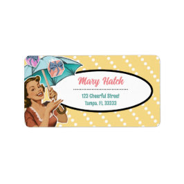 stijl doucheparaplu adreslabel geel etiket