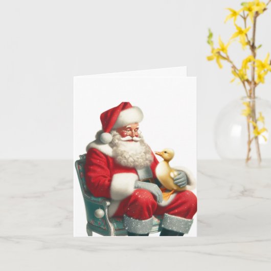  stijl Duckling Christmas Kaart (Gele Bloem)