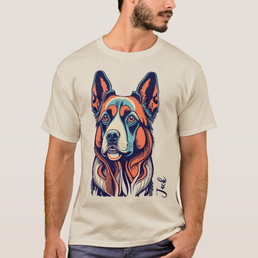  stijl Duitse herder T-shirt (Voorkant)