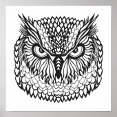 Stijl Eagle Owl Head 2 Poster (Voorkant)