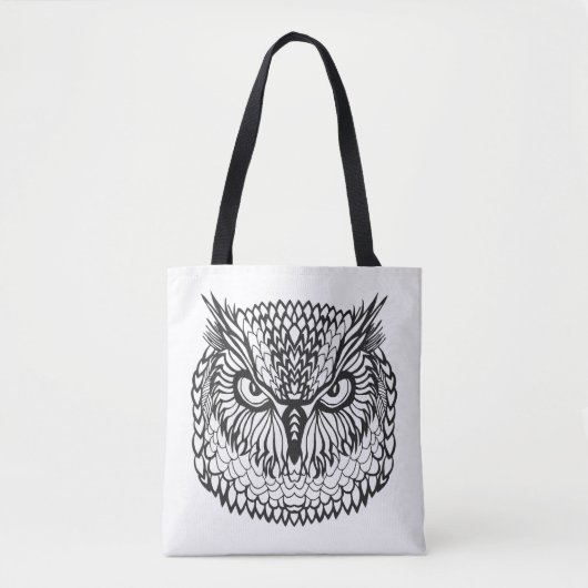 Stijl Eagle Owl Head 2 Tote Bag (Voorkant)