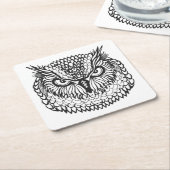 Stijl Eagle Owl Head Kartonnen Onderzetters (Schuin)