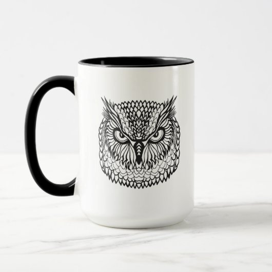 Stijl Eagle Owl Head Mok (Links)