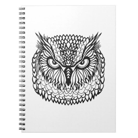 Stijl Eagle Owl Head Notitieboek (Voorkant)