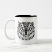 Stijl Eagle Owl Head Tweekleurige Koffiemok (Links)