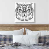 Stijl Eagle Uil Hoofd 6 Canvas Afdruk (Insitu (Slaapkamer))
