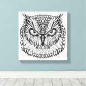Stijl Eagle Uil Hoofd 6 Canvas Afdruk (Insitu (Houten vloer))