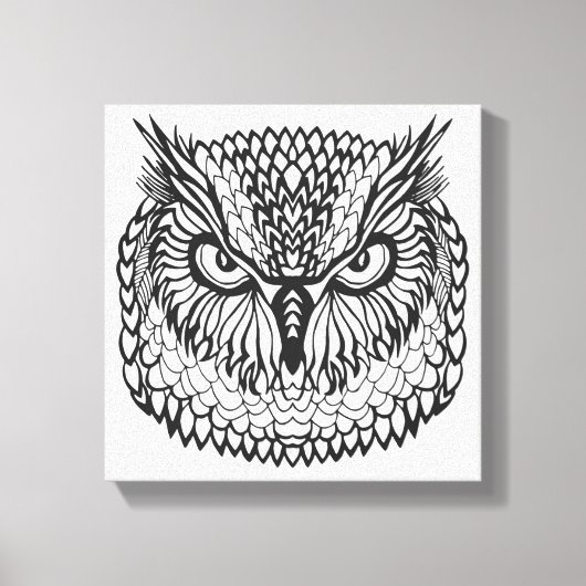 Stijl Eagle Uil Hoofd 6 Canvas Afdruk (Voorkant)