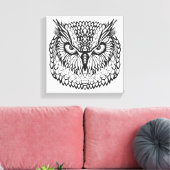 Stijl Eagle Uil Hoofd 6 Canvas Afdruk (Insitu (Woonkamer))
