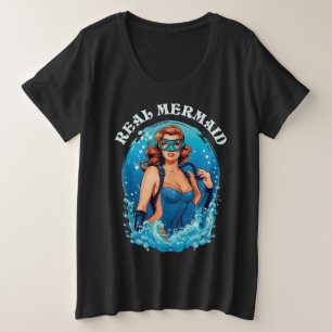  stijl echte zeemeermin - Vrouw duiker Grote Maat T-shirt