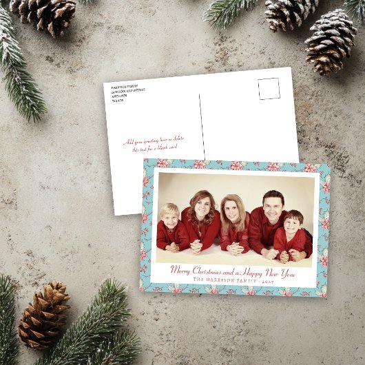 Stijl Eend Ei Blauw Holly Foto Feestdagenkaart