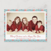 Stijl Eend Ei Blauw Holly Foto Feestdagenkaart (Voorkant)