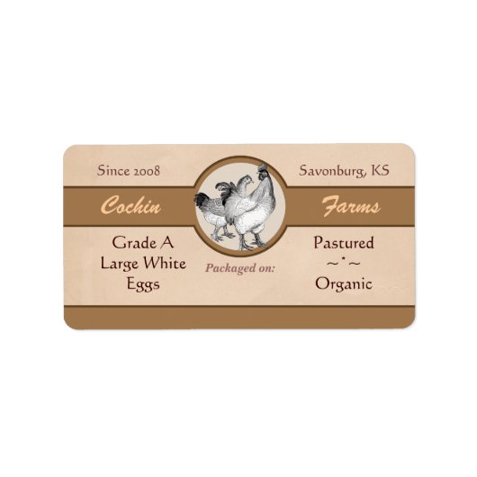  Stijl Ei Kartonetiket Etiket (Voorkant)
