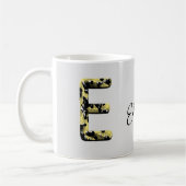 stijl Elegant Gold Black Letter E Monogram Koffiemok (Links)