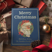  stijl Elegant Santa Merry-kerstgoud Folie Feestdagenkaart