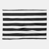 Stijl en elegantie in zwart-wit gestreept patroon theedoek (Horizontaal)