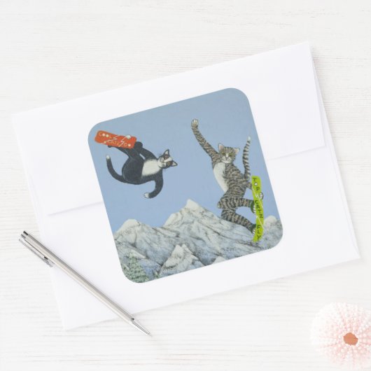 Stijl en mogelijkheden vierkante sticker (Envelop)