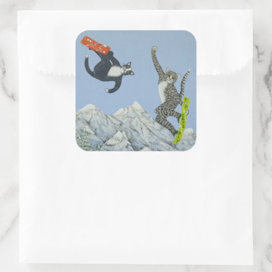 Stijl en mogelijkheden vierkante sticker (Tas)