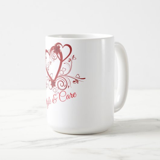 Stijl en zorg koffiemok (Voorkant rechts)