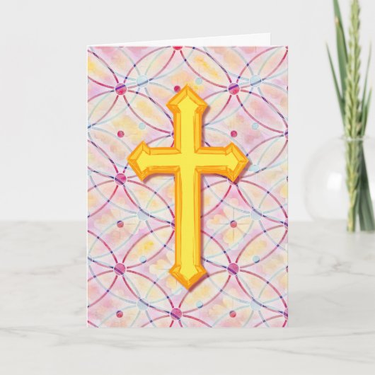  stijl Faith Gold Cross-paasKaart Kaart (Voorkant)