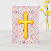  stijl Faith Gold Cross-paasKaart Kaart (Gele Bloem)
