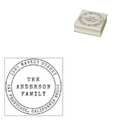 Stijl Familienaam & Rond Terugkeeradres Rubberstempel (Gestempeld)