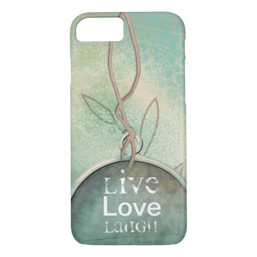  stijl Faux Lace Live, Love, Laugh Case-Mate iPhone Case (Achterkant)