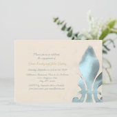 stijl Fleur de Lis Engagement Party Kaart (Staand voorkant)