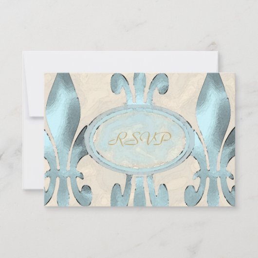stijl Fleur de Lis RSVP-kaart RSVP Kaartje (Voorkant)