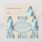 stijl Fleur de Lis RSVP-kaart RSVP Kaartje (Voorkant / Achterkant)