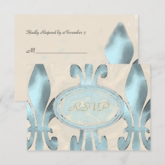  stijl Fleur de Lis RSVP-kaart RSVP Kaartje (Voorkant / Achterkant)