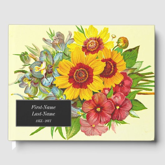  stijl Floral begrafenis herdenking gastenboek (Voorkant)