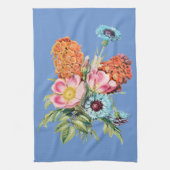  stijl Floral Bouquet op Blue Kitchen Towel Theedoek (Verticaal)