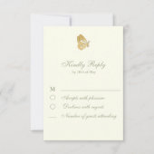 stijl Floral Cream en salie RSVP Card (Voorkant)