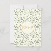  stijl Floral Cream en salie RSVP Card (Achterkant)