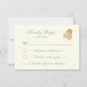 stijl Floral Cream en salie RSVP Card (Voorkant)