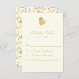  stijl Floral Cream RSVP Card