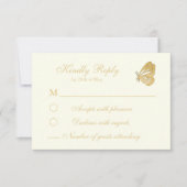  stijl Floral Cream RSVP Card (Voorkant)