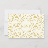  stijl Floral Cream RSVP Card (Achterkant)
